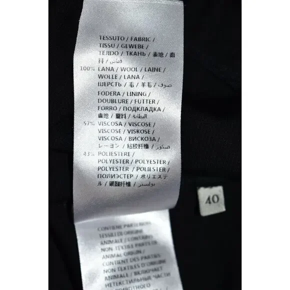 B2 Auth GUCCI Black Wool Faux Slash Pocket Straight Dress Pants Size 40 US 4/6 - Picture 8 of 8